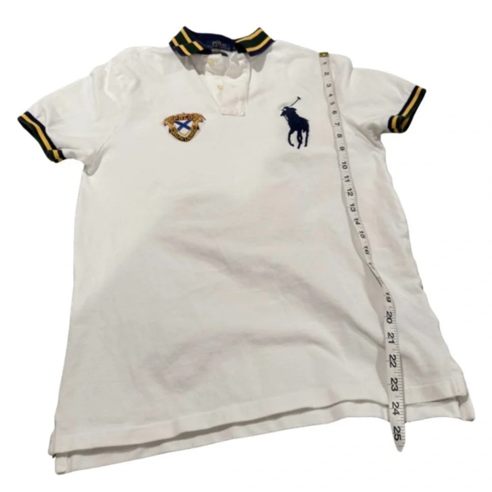 POLO RALPH LAUREN Men's Custom Slim Fit Big Pony Mesh Polo Shirt In White